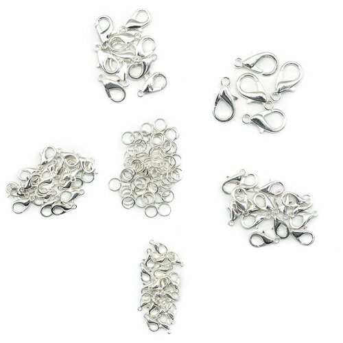 фото Nit019 набор фурнитуры для украшений, серебро, астра astra & craft