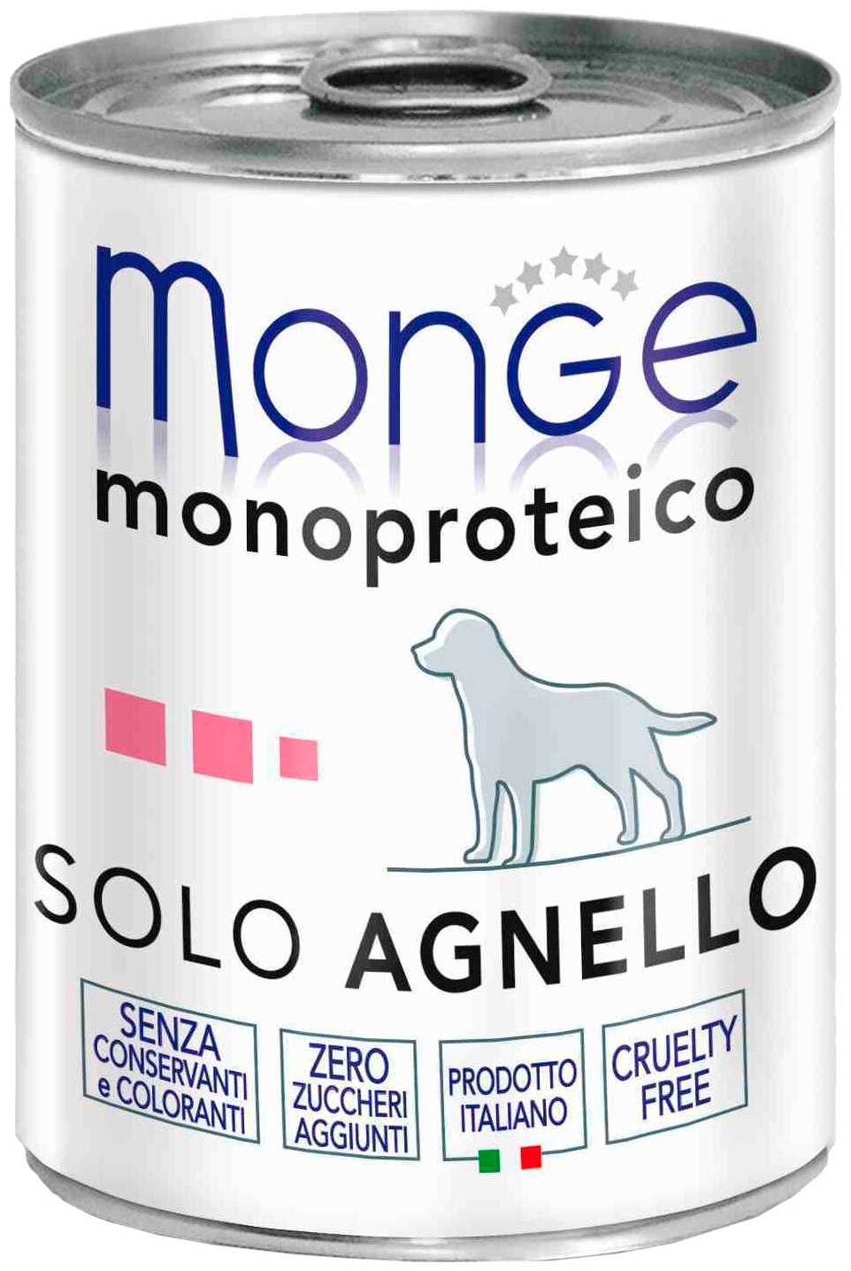 Влажный корм для собак Monge Monoprotein SOLO AGNELLO, беззерновой, ягненок, 3 шт. х 400 г