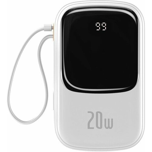 Цифровой дисплей Baseus Power Pro Fast Charge Power Bank 20000mAh 20WiP Edition Белый (С: простым зарядным кабелем USB to Type-C 3A 0,3 м белый)