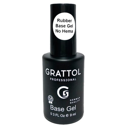 Grattol Базовое покрытие Base Gel No Hema, прозрачный, 9 мл e mi базовое покрытие hard base gel прозрачный 9 мл