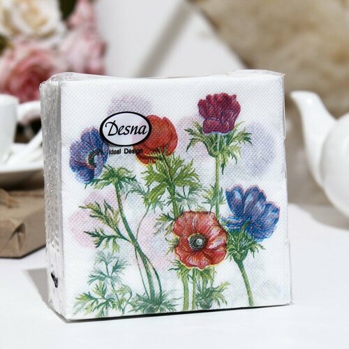 Салфетки бумажные DESNA Design 40шт 1слой Анемоны 2424 см 100₽