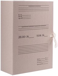 STAFF Короб архивный с завязками А4, картон 100 мм, серый