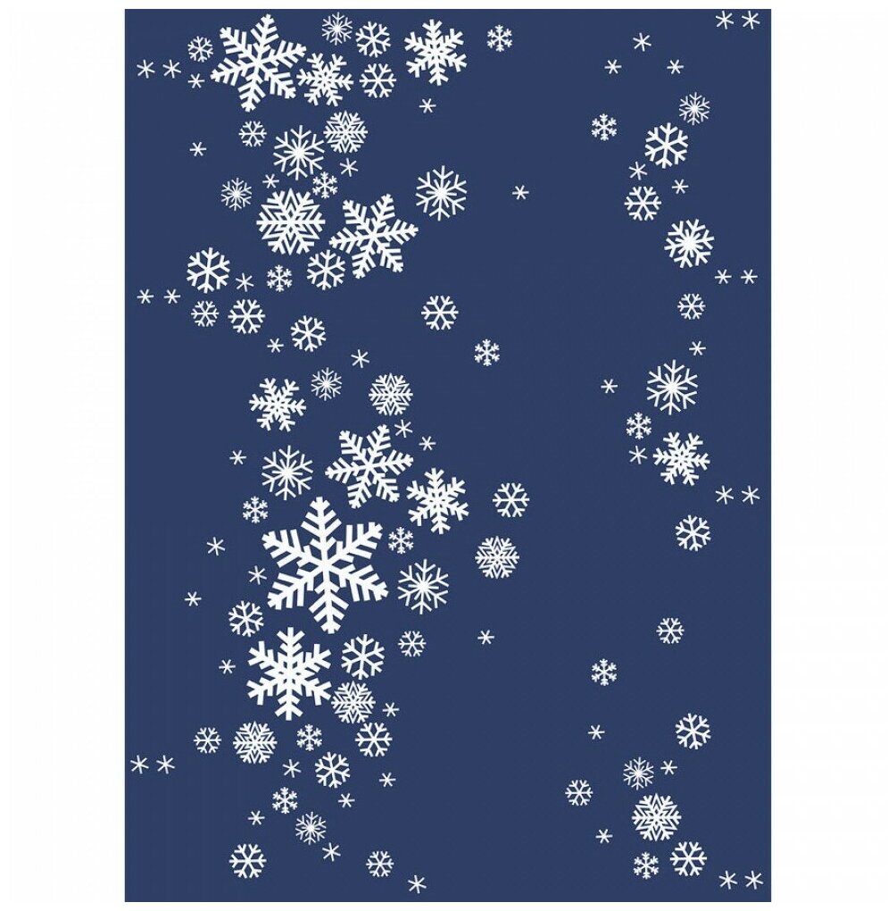 Одеяло байковое Ермолино (100% хлопок) снежинки сумеречный синий 150*212 - фотография № 3