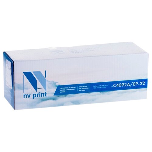 Картридж NV Print C4092A/EP-22 для HP и Canon, 2500 стр, черный картридж galaprint c4092a ep 22 hp 92a для hp laserjet 1100 1100a 3200 canon laser shot lbp 250 350 800 810 1110 1120 1110se 2500 копий