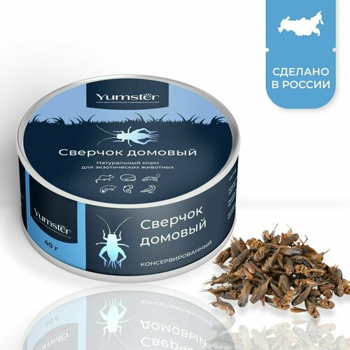 Консервированный сверчок домовый, корм для крыс, хорьков, хомяков, ежей, ящериц, птиц, лакомство для грызунов, экзотических животных, 40 г