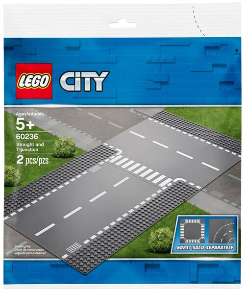 Конструктор LEGO City 60236 Прямой и Т-образный перекрёсток