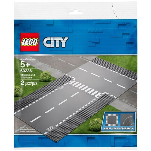 LEGO City 60236 Прямой и Т-образный перекрёсток, 2 дет. конструктор lego city 4207 городской гараж