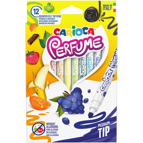 Carioca Набор фломастеров Perfume (42672), микс, 12 шт. фломастеры carioca perfume xplosion ароматизированные 12цв смываемые картон европодвес
