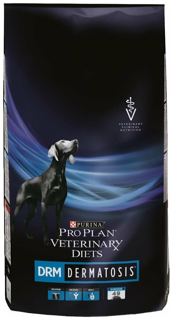 Сухой корм для собак Pro Plan Veterinary Diets Dermatosis при дерматозах и выпадении шерсти 3 кг х 3 шт