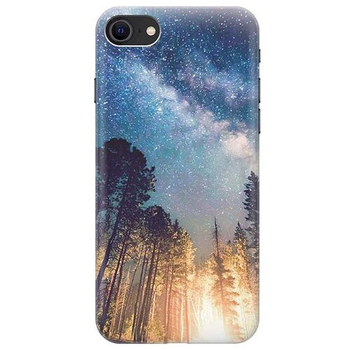 фото Ультратонкий силиконовый чехол-накладка для apple iphone 7 / 8 / se (2020) с принтом "млечный путь" gosso