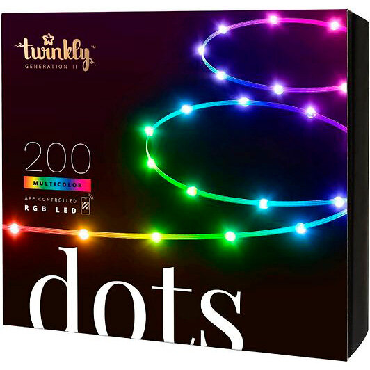 Гирлянда Twinkly Dots LED, 200 LED, RGB, Wi-Fi TWD200STP-TEU