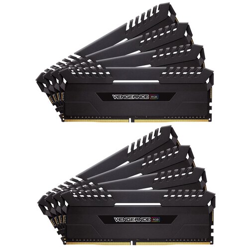 Оперативная память Corsair Vengeance RGB 128 ГБ (16 ГБ x 8 шт.) DDR4 3800 МГц DIMM CL19 CMR128GX4M8X3800C19 блок питания corsair 650w cx650f rgb cp 9020217 eu