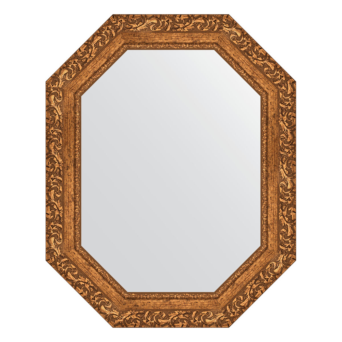 Зеркало настенное Polygon EVOFORM в багетной раме виньетка бронзовая 60х75 см для гостиной прихожей кабинета спальни и ванной комнаты BY 7146