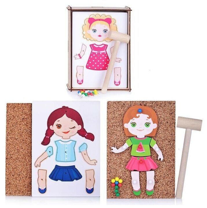 WoodlandToys Конструктор "Веселые гвоздики" Модницы - фото №3