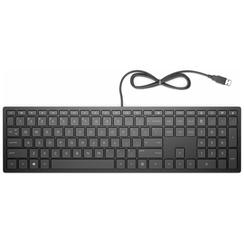 Клавиатура HP 300 RUSS 4CE96AA черный проводная USB slim 635900₽