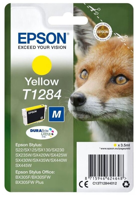 Картридж Epson C13T12844012, желтый