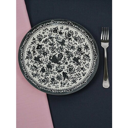 Тарелка Burleigh сервировочная плоская с черным рисунком 