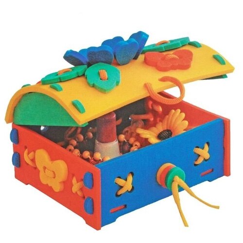 каталка игрушка флексика собачка 45497 желтый голубой красный синий Развивающая игрушка Флексика Сундучок (45461), красный/желтый/зеленый/голубой