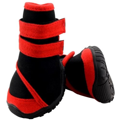 фото Ботинки для собак triol 12241230/236 m черный / красный