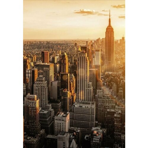 Моющиеся виниловые фотообои Нью-Йорк закат, 200х290 см