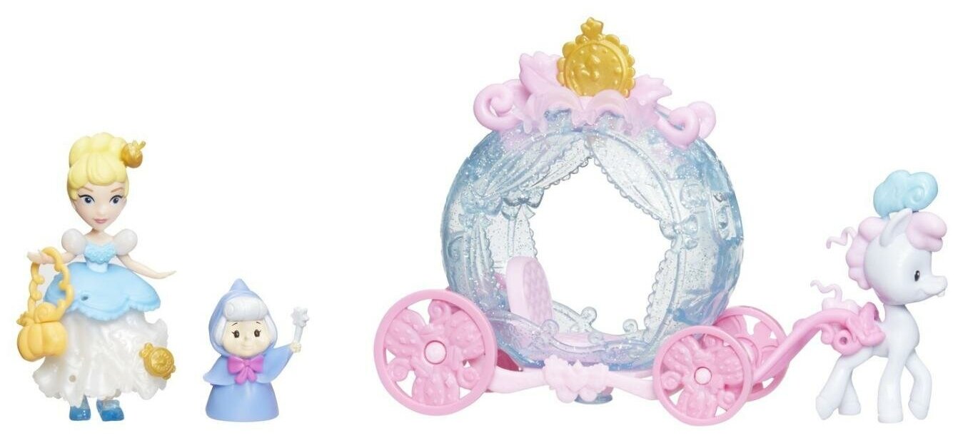 Набор кукол Hasbro Disney Princess Маленькое королевство Золушка Сцена из фильма 7,6 см, E2221