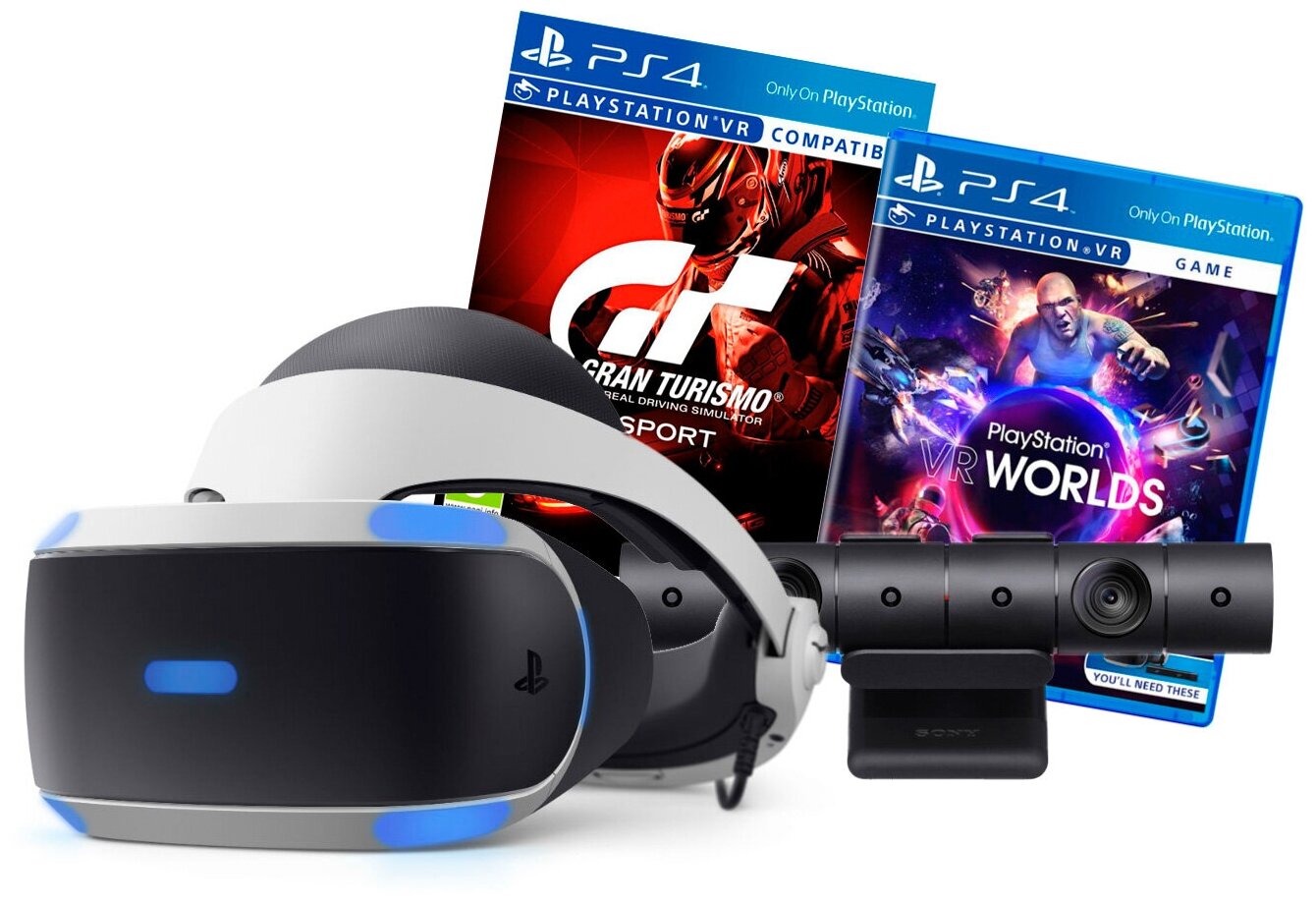  VR Sony PlayStation VR (CUH-ZVR2) + Camera + Gran Turismo Sport + PlayStation VR Worlds, 1920x1080, 120 , -