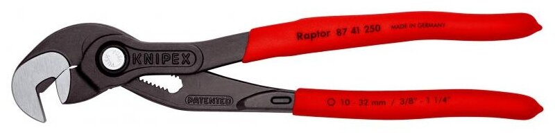 Сантехнические клещи Knipex 87 41 250 SB в блистере 250 мм красный