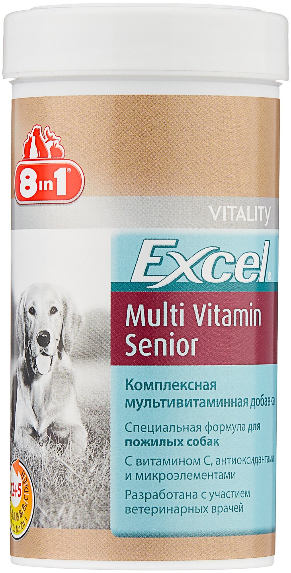Витамины для собак в возрасте 8in1 Excel Мультивитамины, 80таб - фото №5