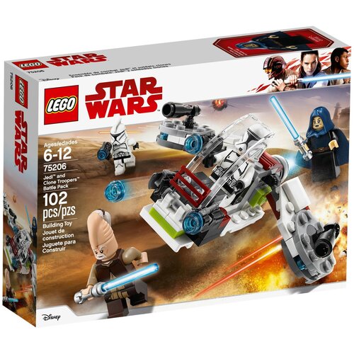 LEGO Star Wars 75206 Боевой набор джедаев и клонов-пехотинцев, 102 дет. конструктор lego star wars 75320 боевой набор снежных пехотинцев 105 дет