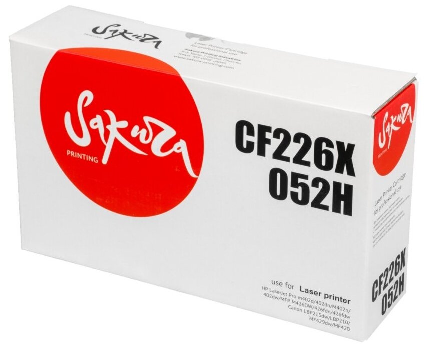 Картридж CF226X/052H для HP, Canon, лазерный, черный, 9200 страниц, Sakura