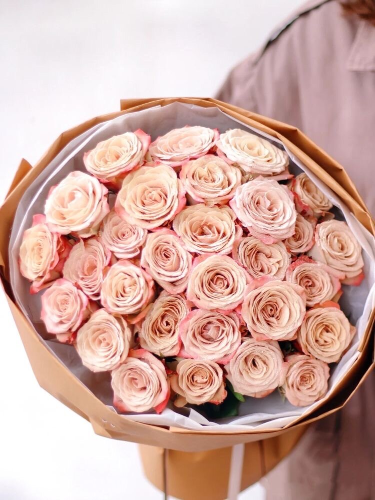 Букет «Счастье», роза, красивый букет цветов, розы пионовидные, шикарный, цветы премиум.