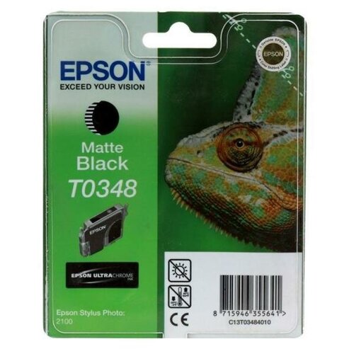 Картридж Epson C13T03484010, 440 стр, черный матовый epson картридж c13t32484010 matte black t3248