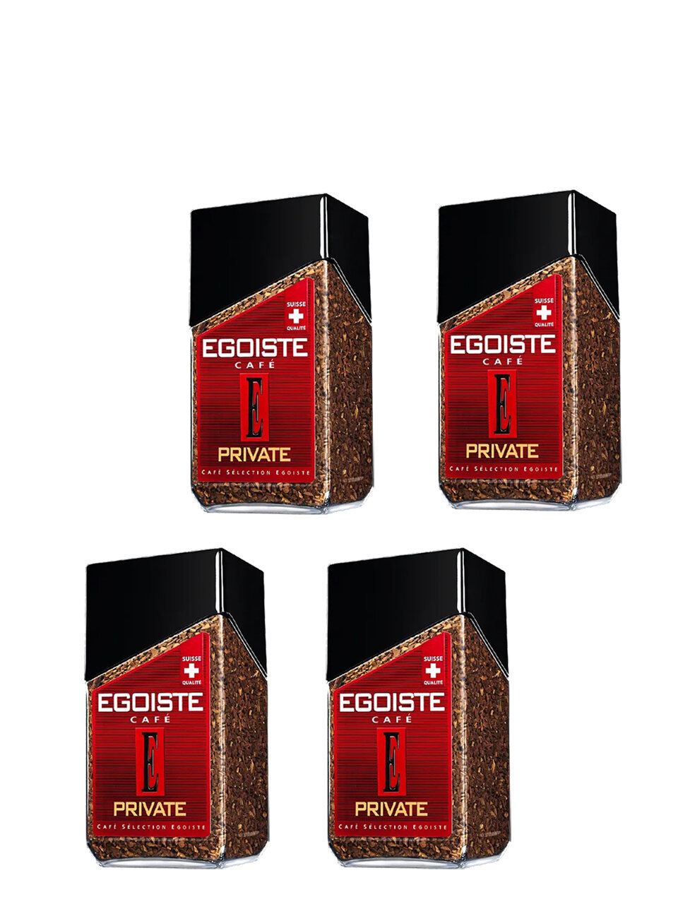 Кофе растворимый Egoiste Private, стеклянная банка, 100 г, 4 шт.