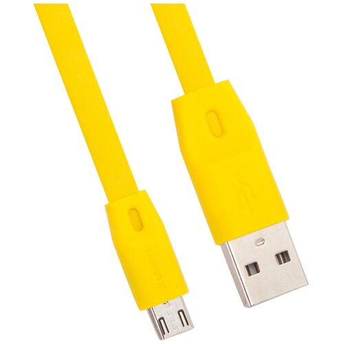 Кабель Remax Full Speed USB - microUSB (RC-001m), 1 м, 1 шт., желтый кабель remax full speed usb microusb rc 001m 1 м черный