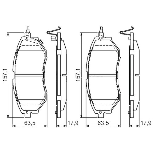 Дисковые тормозные колодки передние Bosch 0986494679 для Subaru (4 шт.)