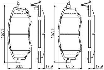 Дисковые тормозные колодки передние Bosch 0986494679 для Subaru (4 шт.)