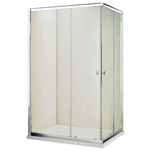 Душевой уголок, WELTWASSER 200QS22-10080, прозрачное стекло, низкий поддон, 100х80 см, хром