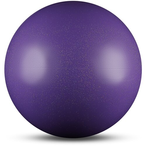 фото Мяч для художественной гимнастики силикон металлик 300 г ab2803b сиреневый с блестками 15 см indigo