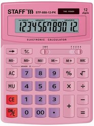 Калькулятор бухгалтерский STAFF STF-888-12 розовый