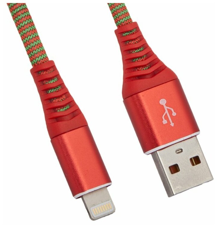 USB кабель "LP" для Apple 8 pin "Носки" (красный/блистер)