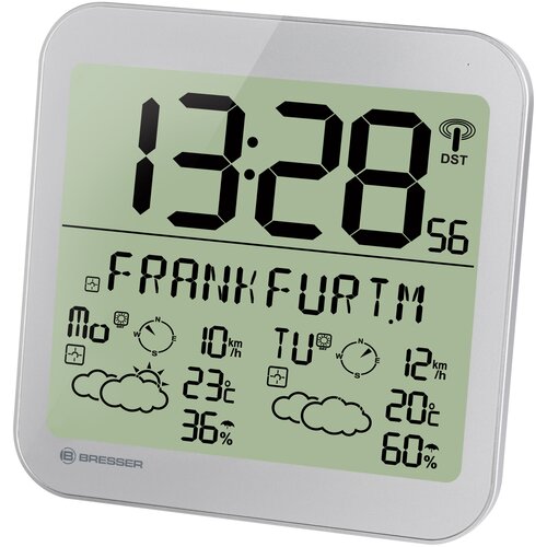 Метеостанция BRESSER MyTime Meteotime LCD, серебристый bresser climatemp jc lcd метеостанция настенные часы белая