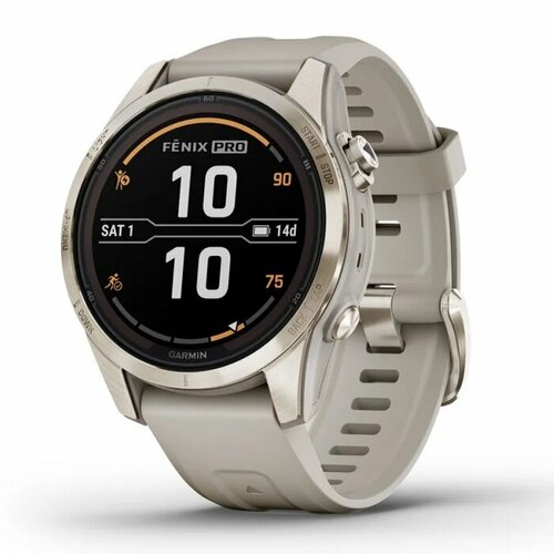 Умные часы Garmin fenix 7S Pro Sapphire Solar Edition Soft Gold with Light Sand Band 010-02776-15 11910000₽