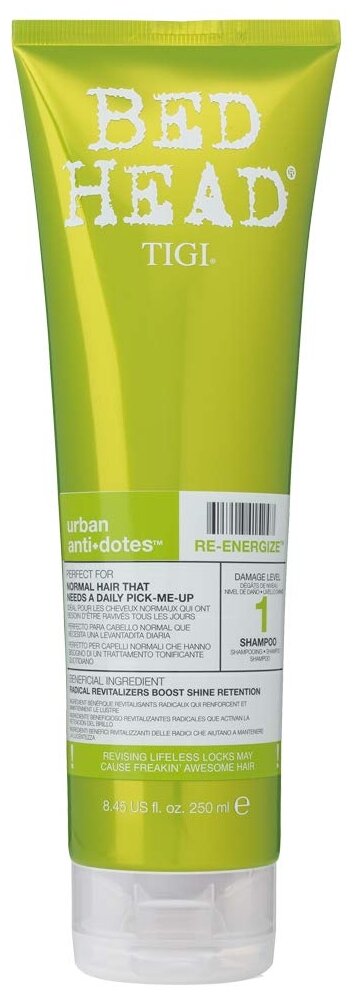 TIGI шампунь Urban Anti+dotes Re-Energize Level 1, 750 мл — купить в ...
