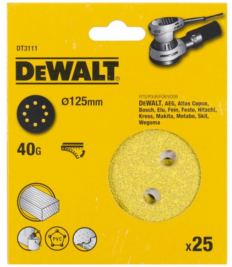 Шлифовальная шкурка для эксцентриковых шлифмашин Dewalt - фото №1