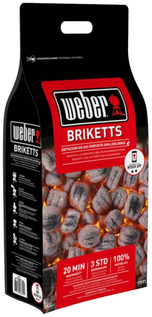 Weber Угольные брикеты, 8 кг 31 л