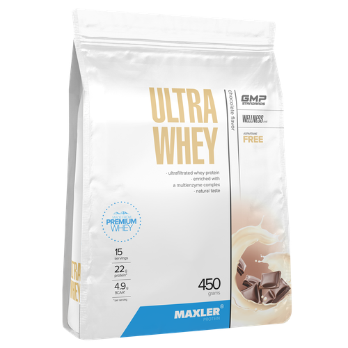 Протеин сывороточный Maxler Ultra Whey 450 гр. - Шоколад сывороточный протеин maxler 100% golden whey 908 г двойной шоколад