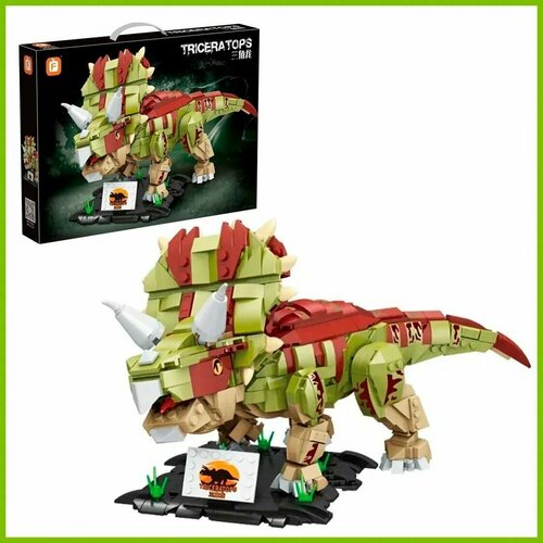 Конструктор Динозавры Трицератопс, 952 детали детский игровой набор конструктор мозаика динозавры арт 2132830