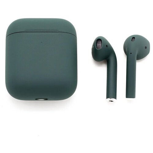 фото Беспроводные наушники apple airpods 2 color (без беспроводной зарядки чехла), матовый темно-зеленый (болото)