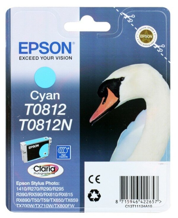 Картридж Epson C13T11124A10, 1475 стр, голубой