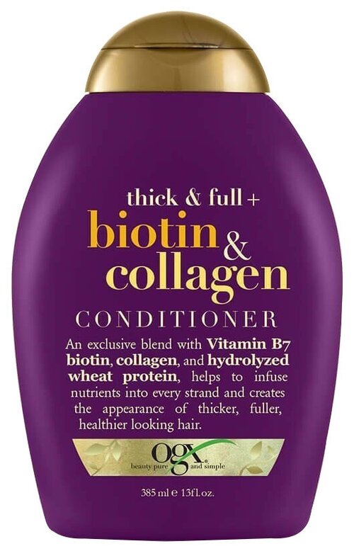 OGX кондиционер Thick and Full+ Biotin and Collagen для тонких волос, 385 мл